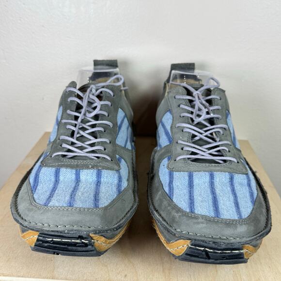 J Shoes Men’s Sneaker size 11 Casual Blue Gray Stripe Leather hoop 2 - Picture 10 of 11